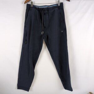 Mack Weldon Men's Blue Sweatpants Elastic Waist Drawstring Zipped Pocket, Medium